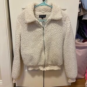 Women's White Sherpa Jacket